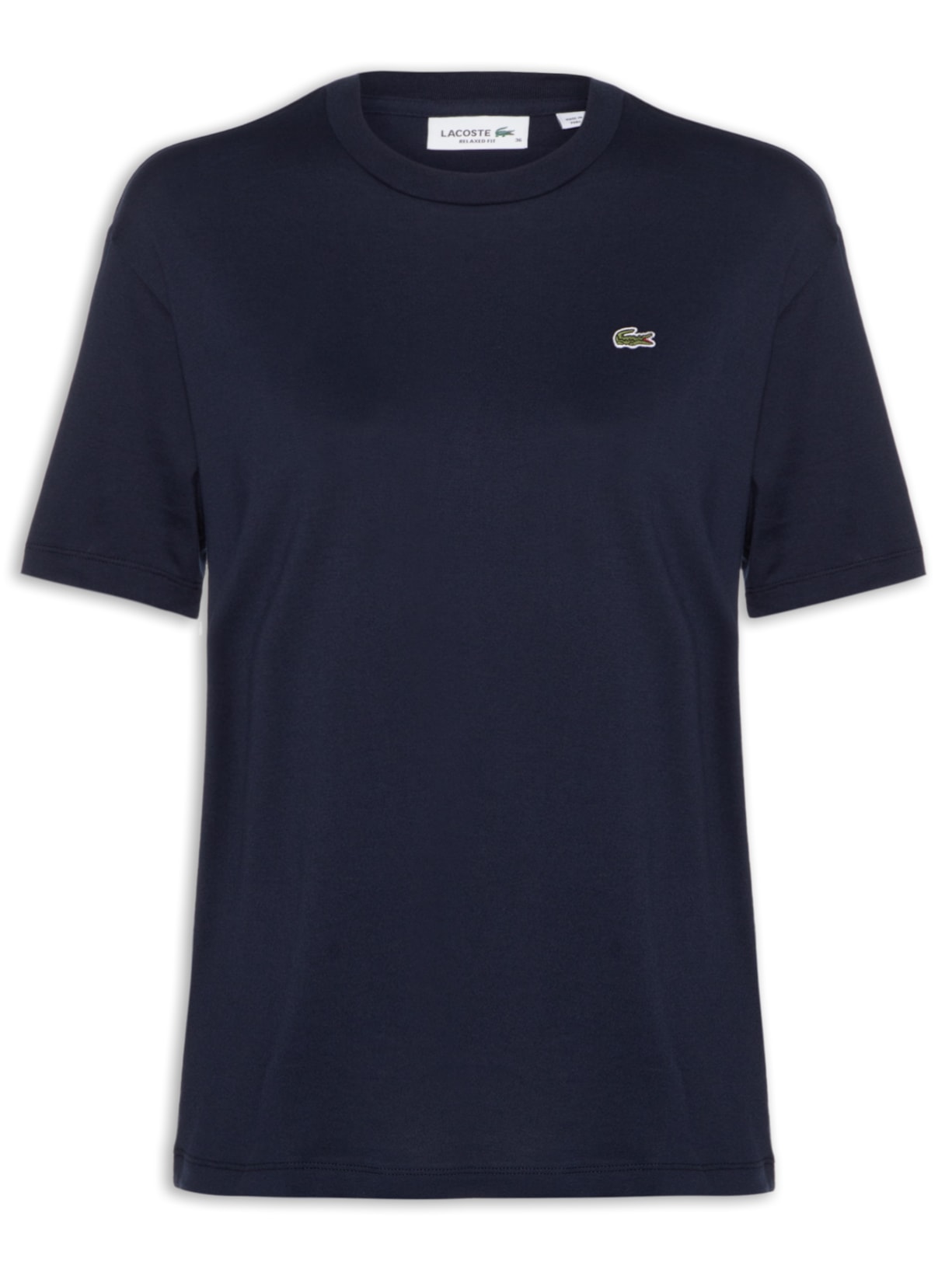 Camiseta Feminina Relaxed Fit Algodão Pima Azul Lacoste