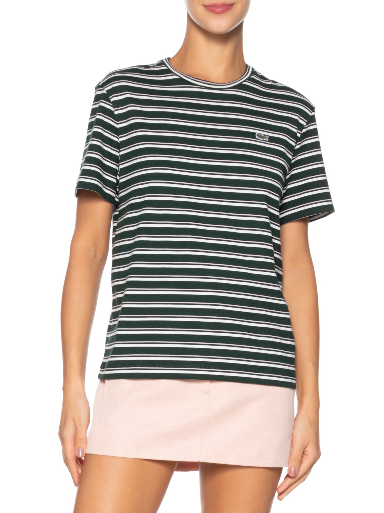 Camiseta Feminina Relaxed Fit Algodão Pima Verde Lacoste