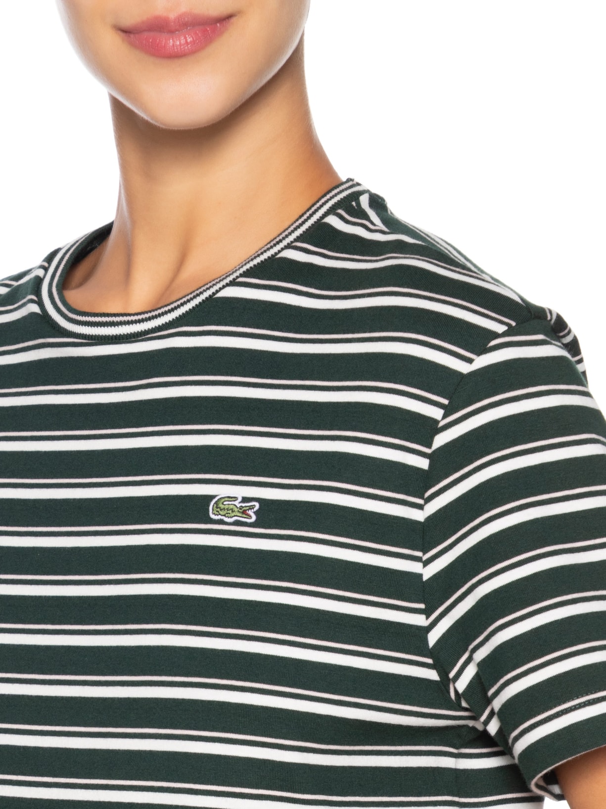 Camiseta Feminina Relaxed Fit Algodão Pima Verde Lacoste