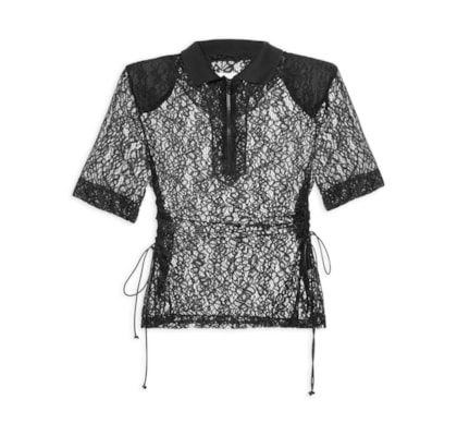 Camiseta Feminina Renda - Preto