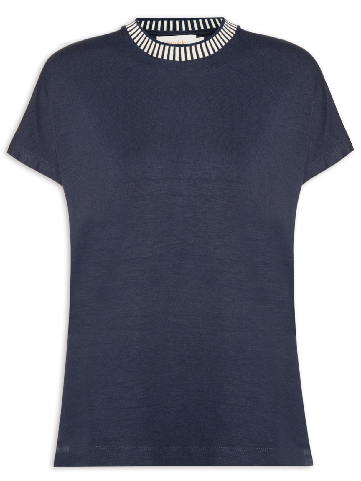 Camiseta Feminina Retilínea Listrada - Azul