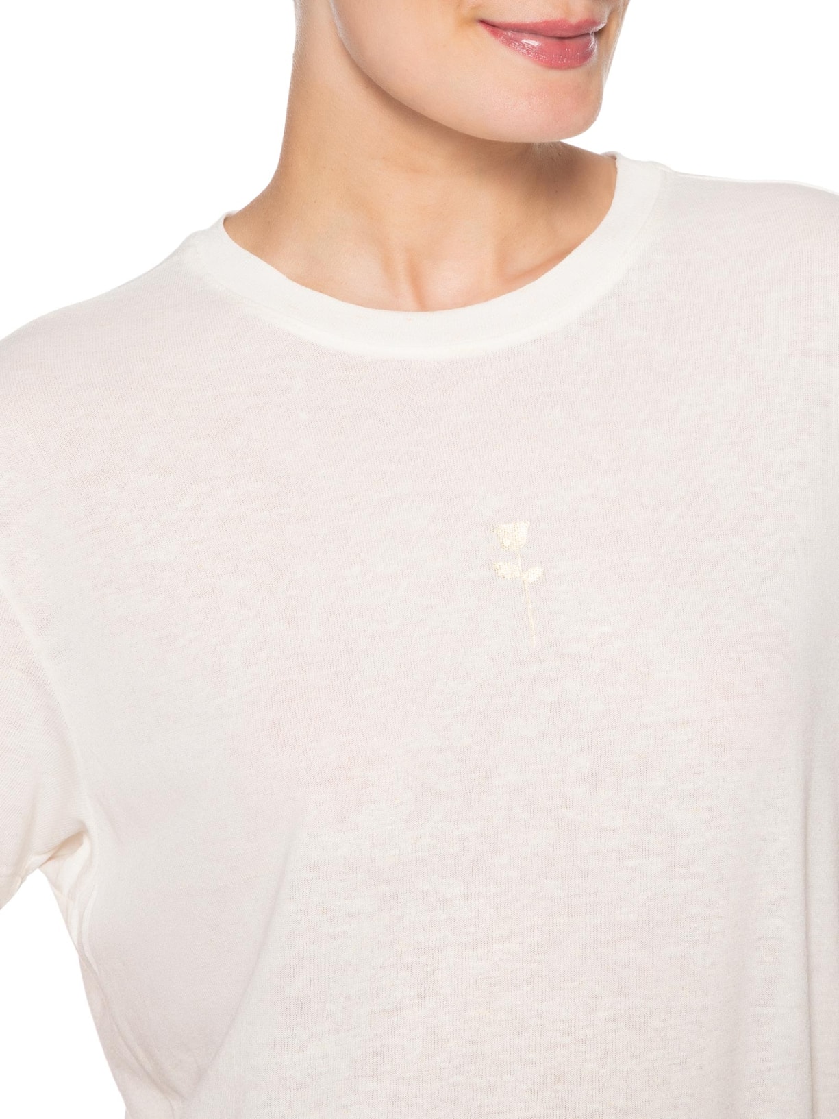 Camiseta Feminina Rosa Gold Branco Osklen