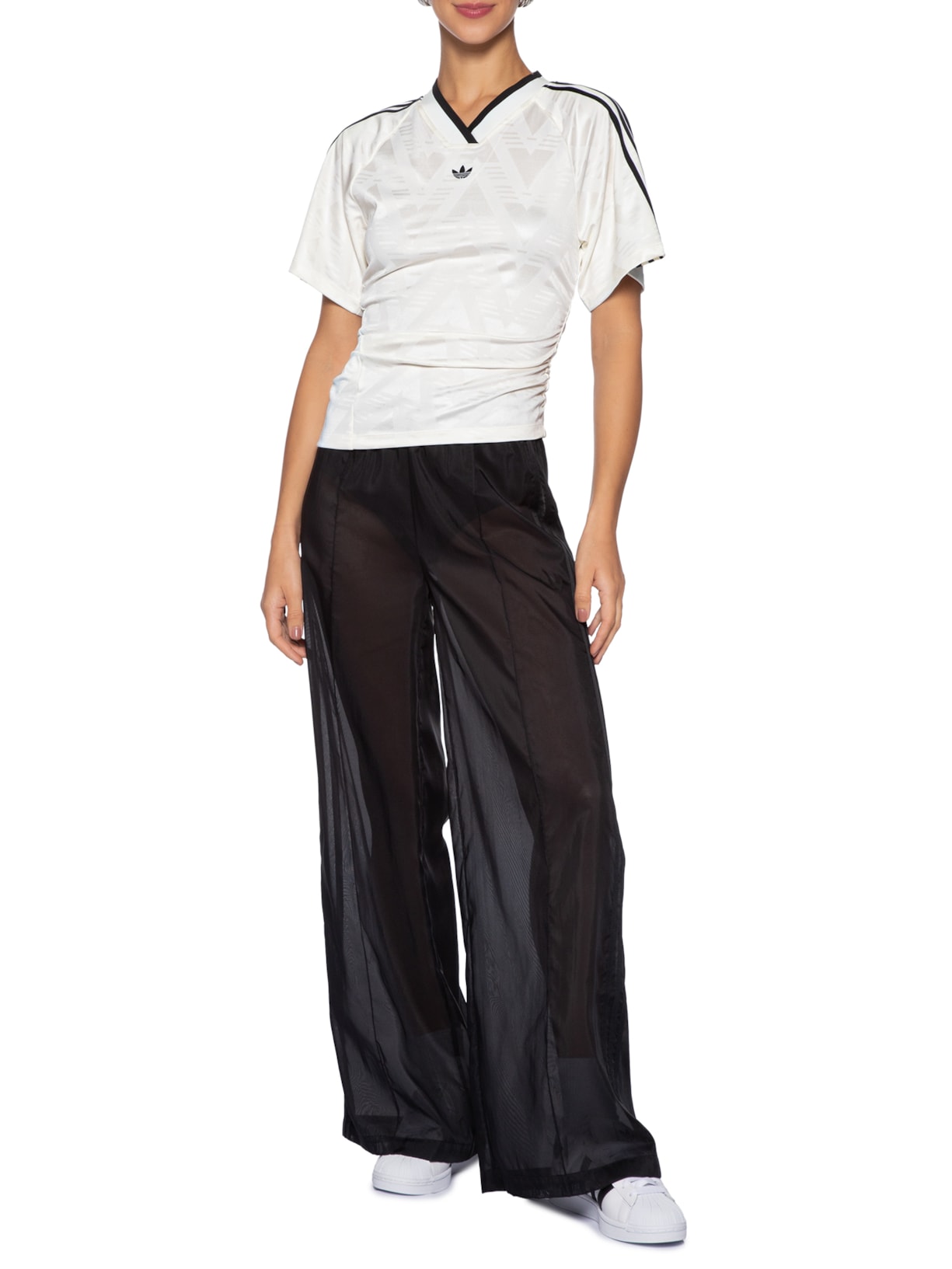 Camiseta Feminina Rouched Foot J Branco Adidas Originals