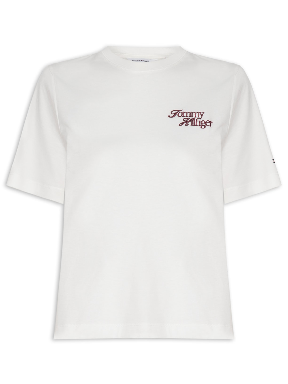 Camiseta Feminina Rugby Stp C-Nk Branco Tommy Hilfiger