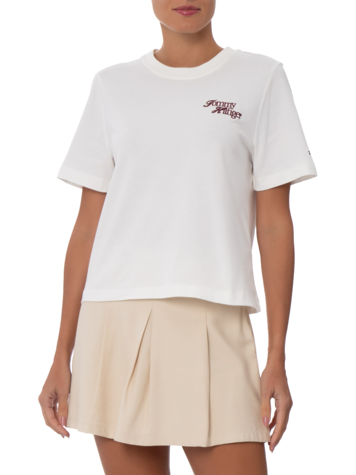 Camiseta Feminina Rugby Stp C-Nk Branco Tommy Hilfiger