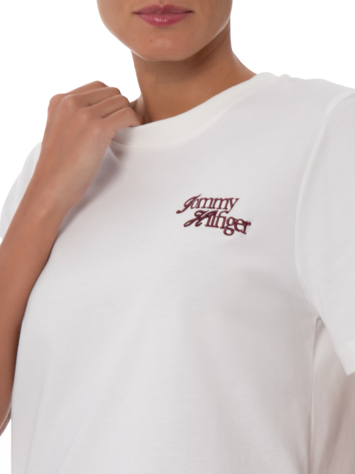 Camiseta Feminina Rugby Stp C-Nk Branco Tommy Hilfiger