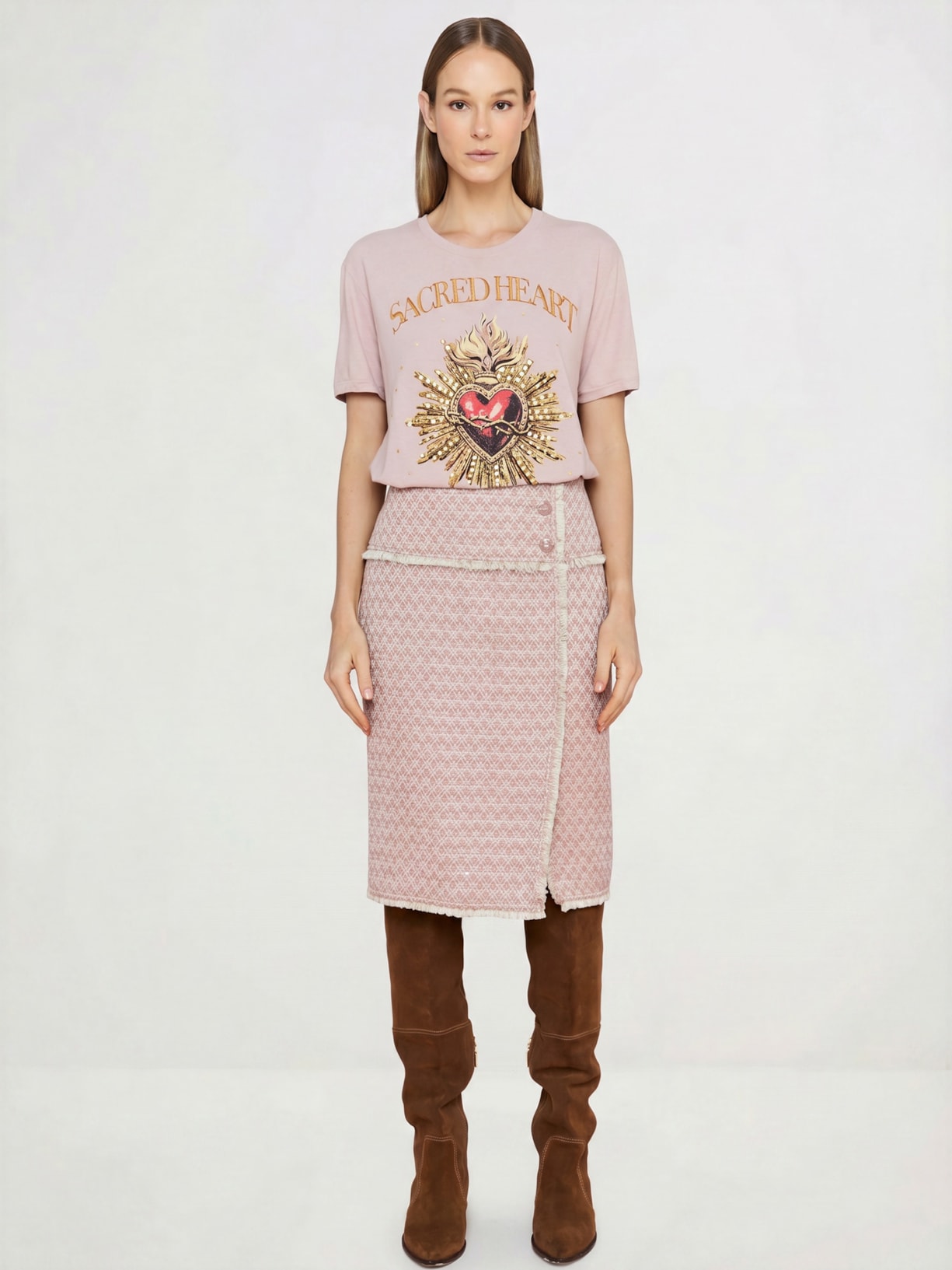 Camiseta Feminina Sacred Heart I26 Rosa Mixed