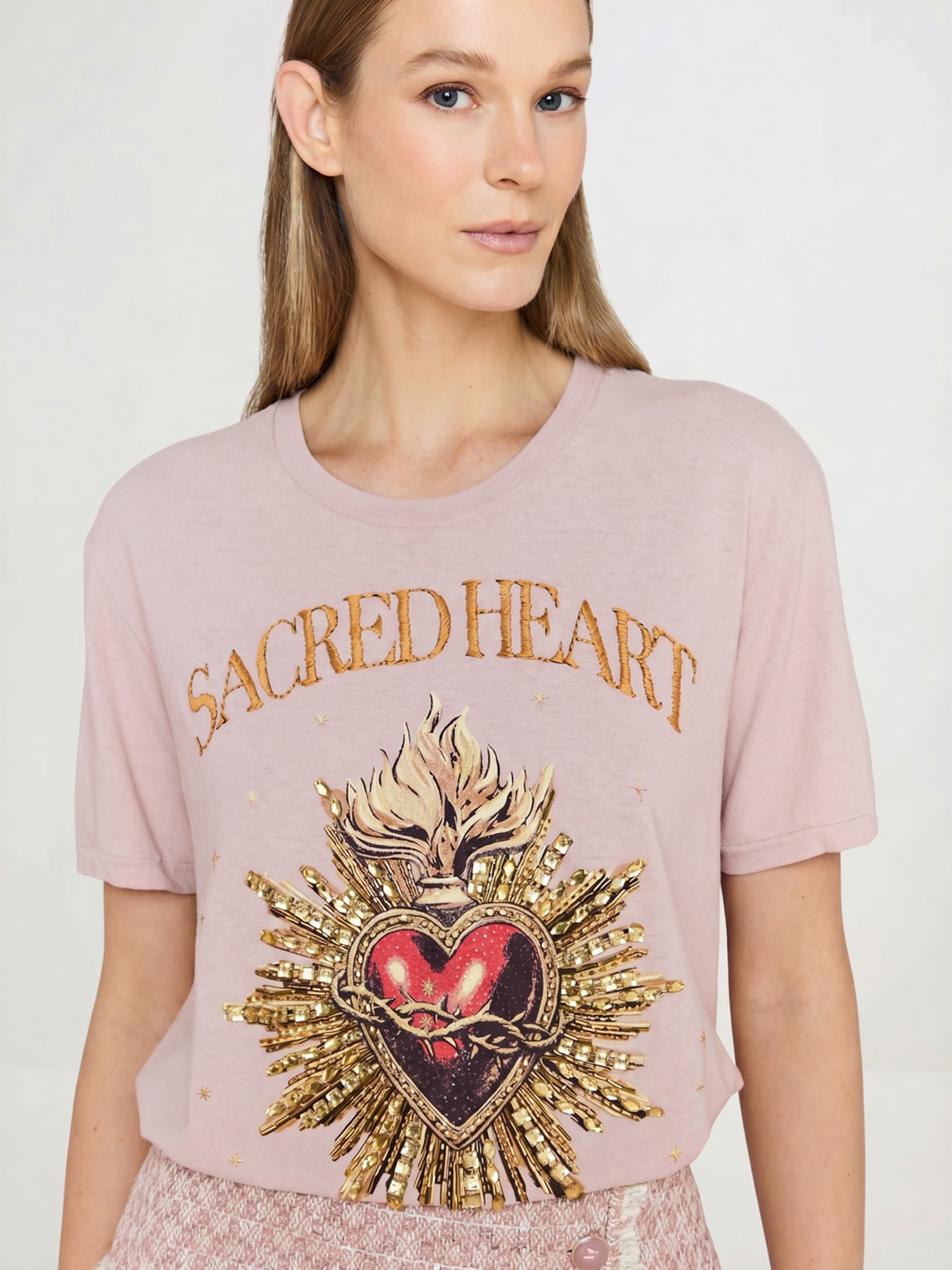 Camiseta Feminina Sacred Heart I26 Rosa Mixed