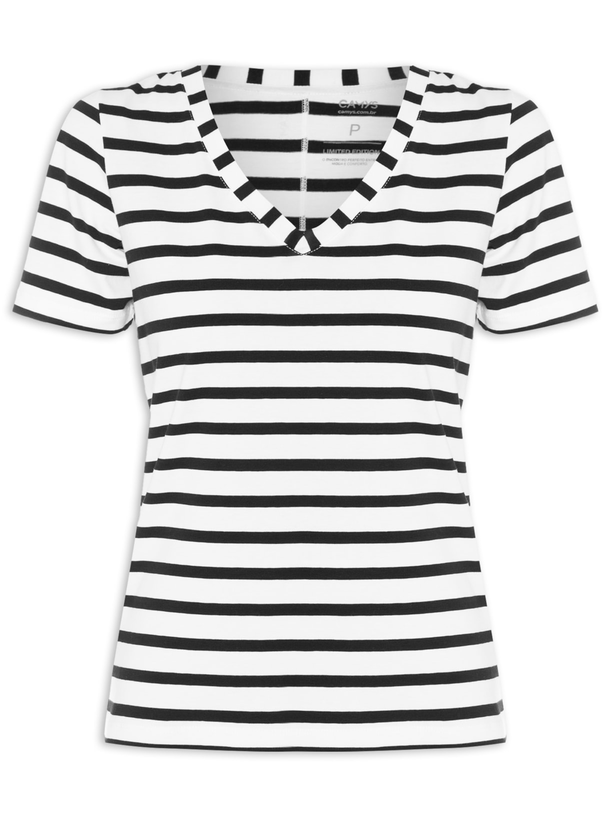 Camiseta Feminina Salva Looks Classic Stripes - Branco