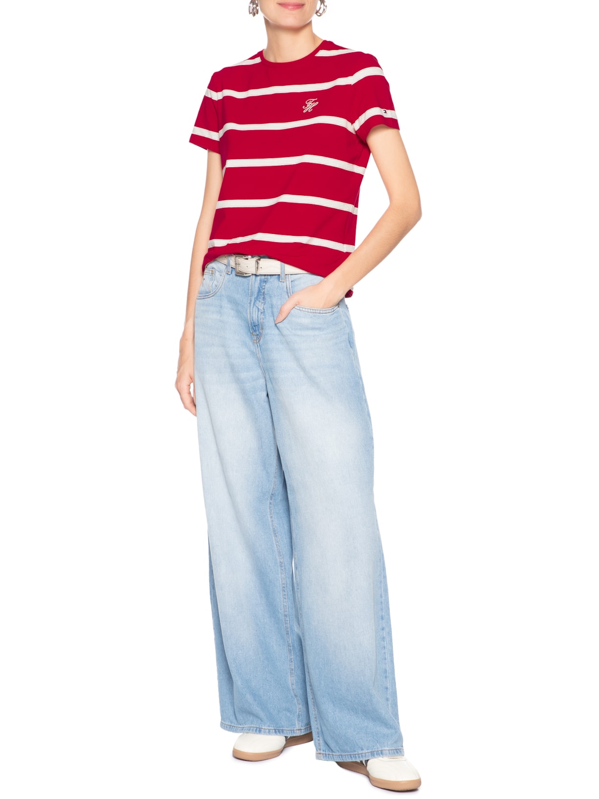 Camiseta Feminina Script Reg Vermelho Tommy Hilfiger