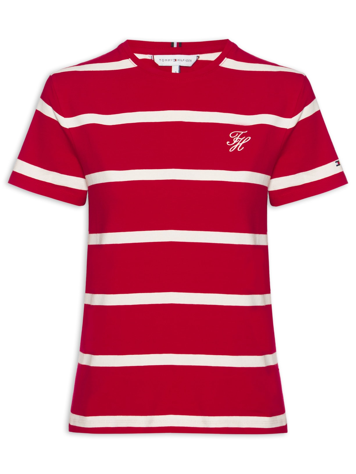 Camiseta Feminina Script Reg Vermelho Tommy Hilfiger