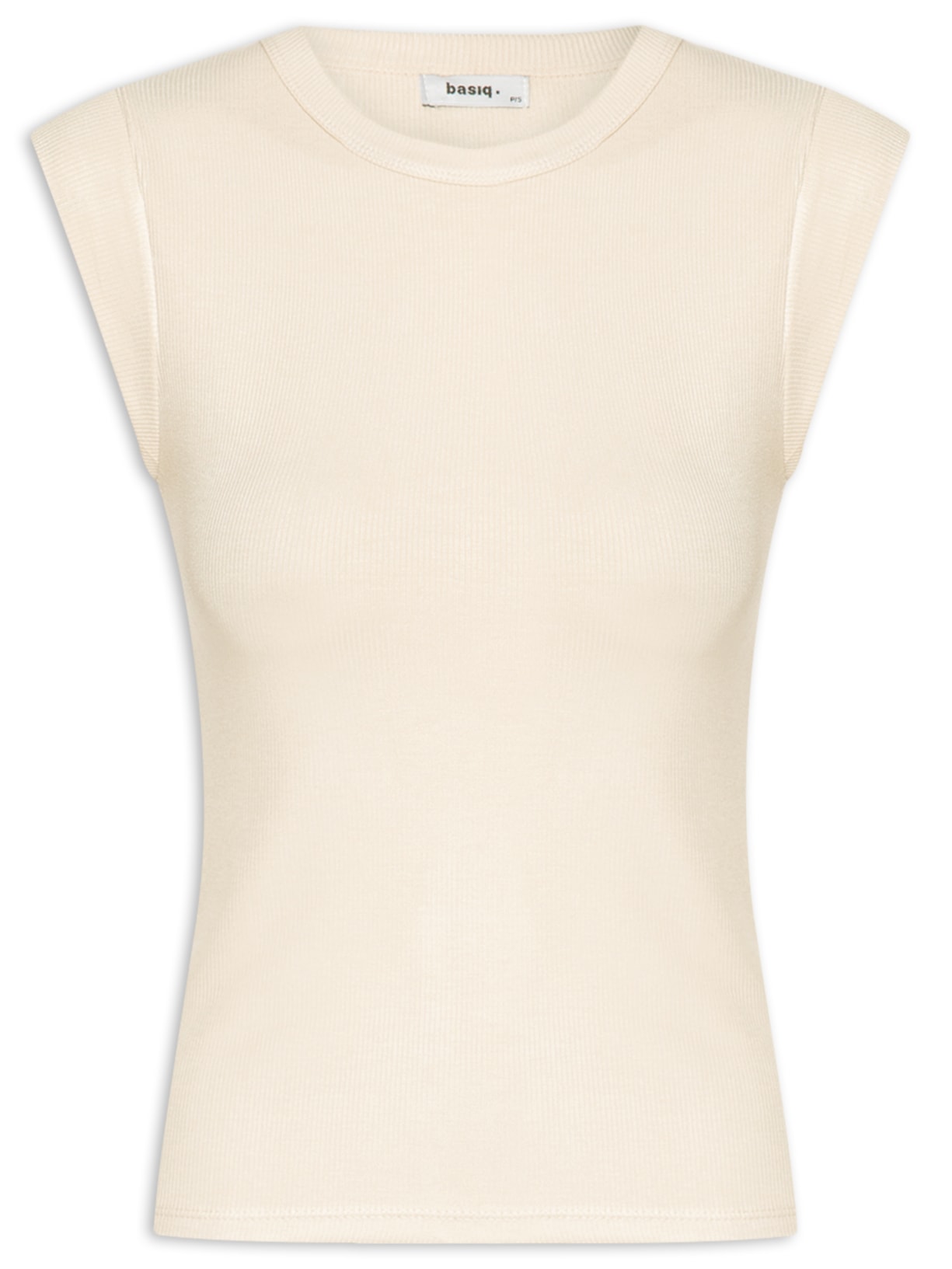 Camiseta Feminina Sem Manga Básica - Bege