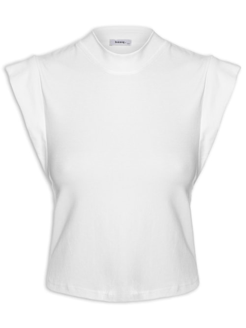Camiseta Feminina Sem Manga Básica - Branco