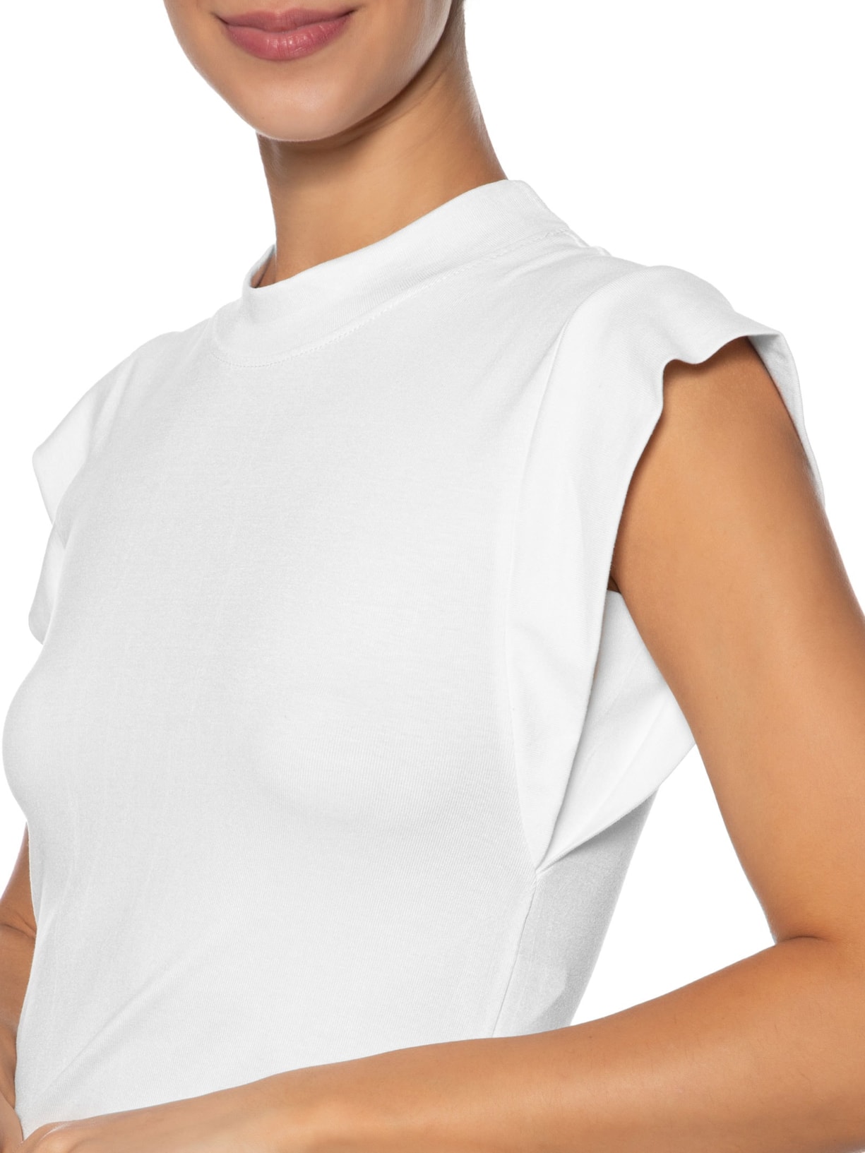 Camiseta Feminina Sem Manga Básica Branco Basiq