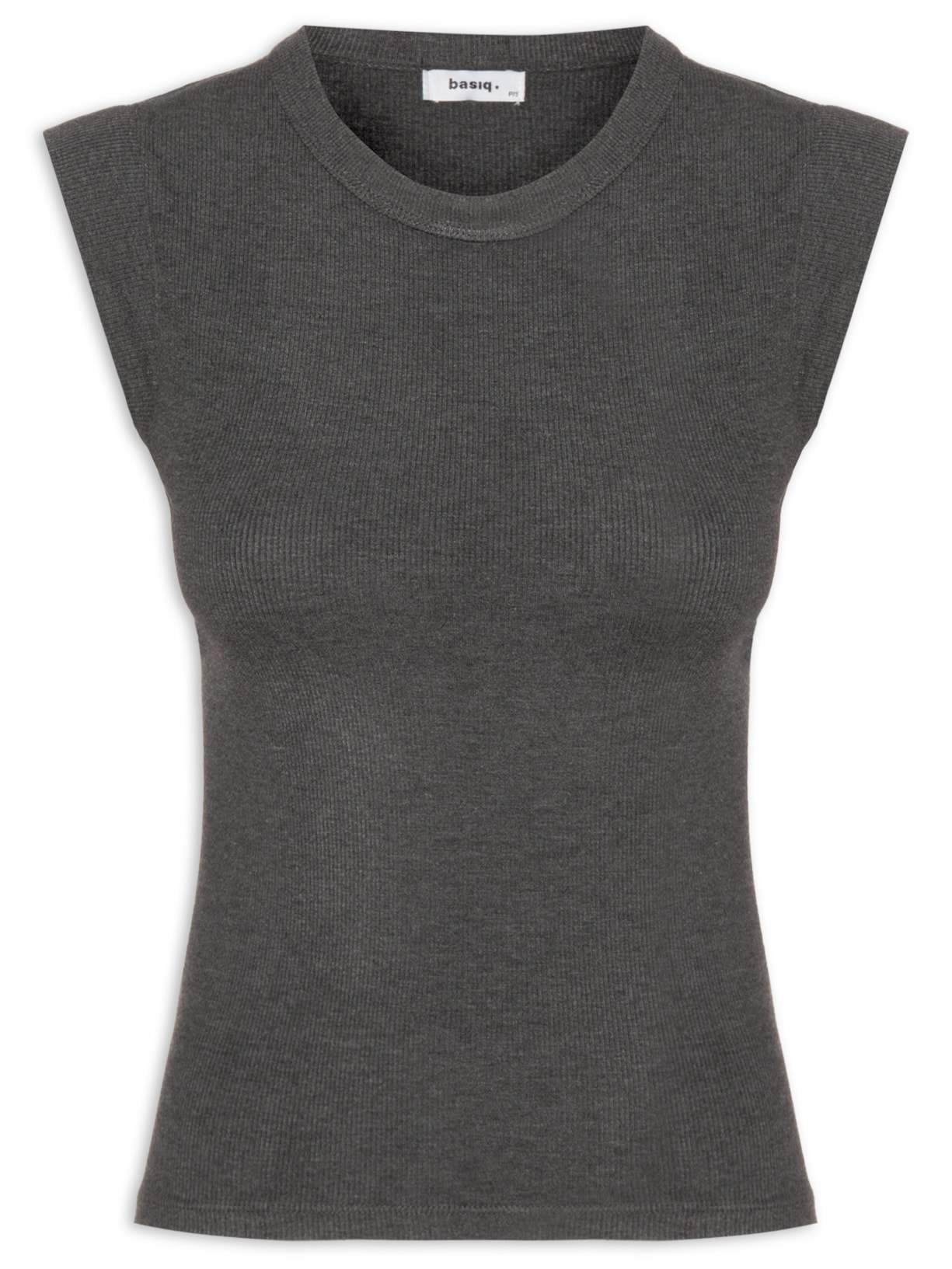 Camiseta Feminina Sem Manga Básica - Cinza