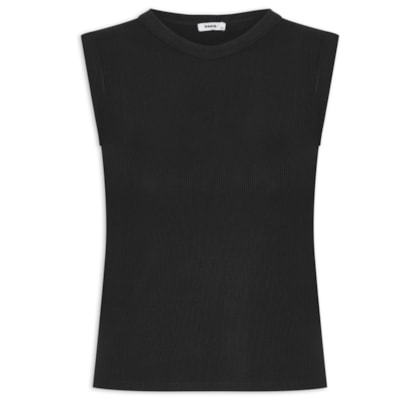 Camiseta Feminina Sem Manga Básica - Preto