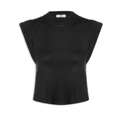 Camiseta Feminina Sem Manga Básica - Preto