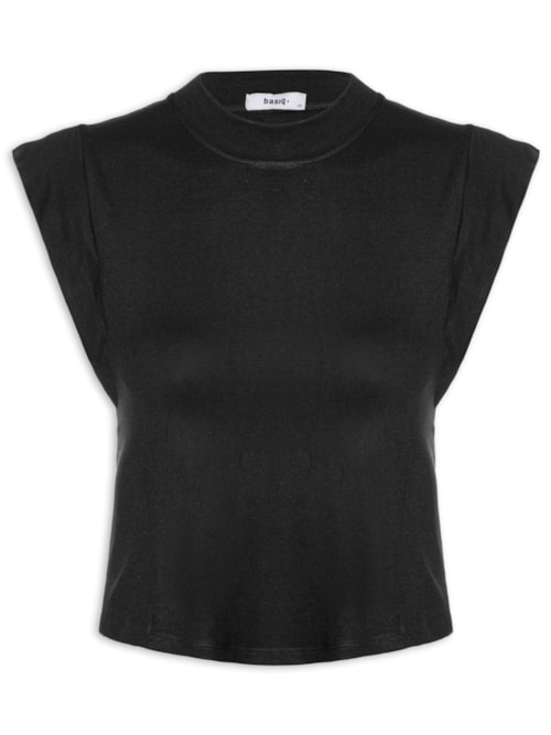 Camiseta Feminina Sem Manga Básica - Preto