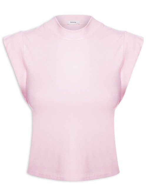 Camiseta Feminina Sem Manga Básica - Rosa