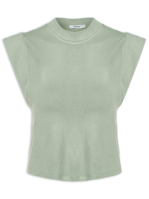 Camiseta Feminina Sem Manga Básica - Verde