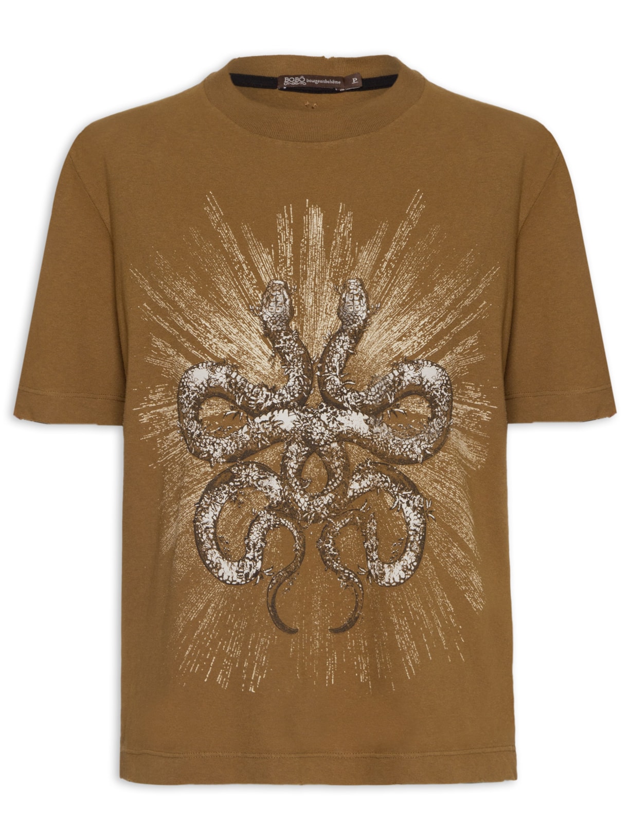 Camiseta Feminina Serpente - Marrom