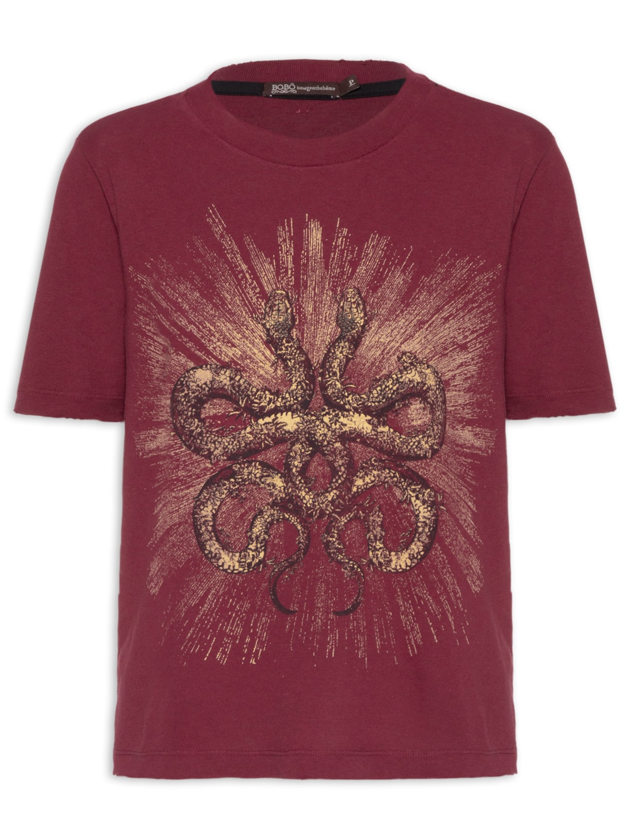 Camiseta Feminina Serpente - Vinho