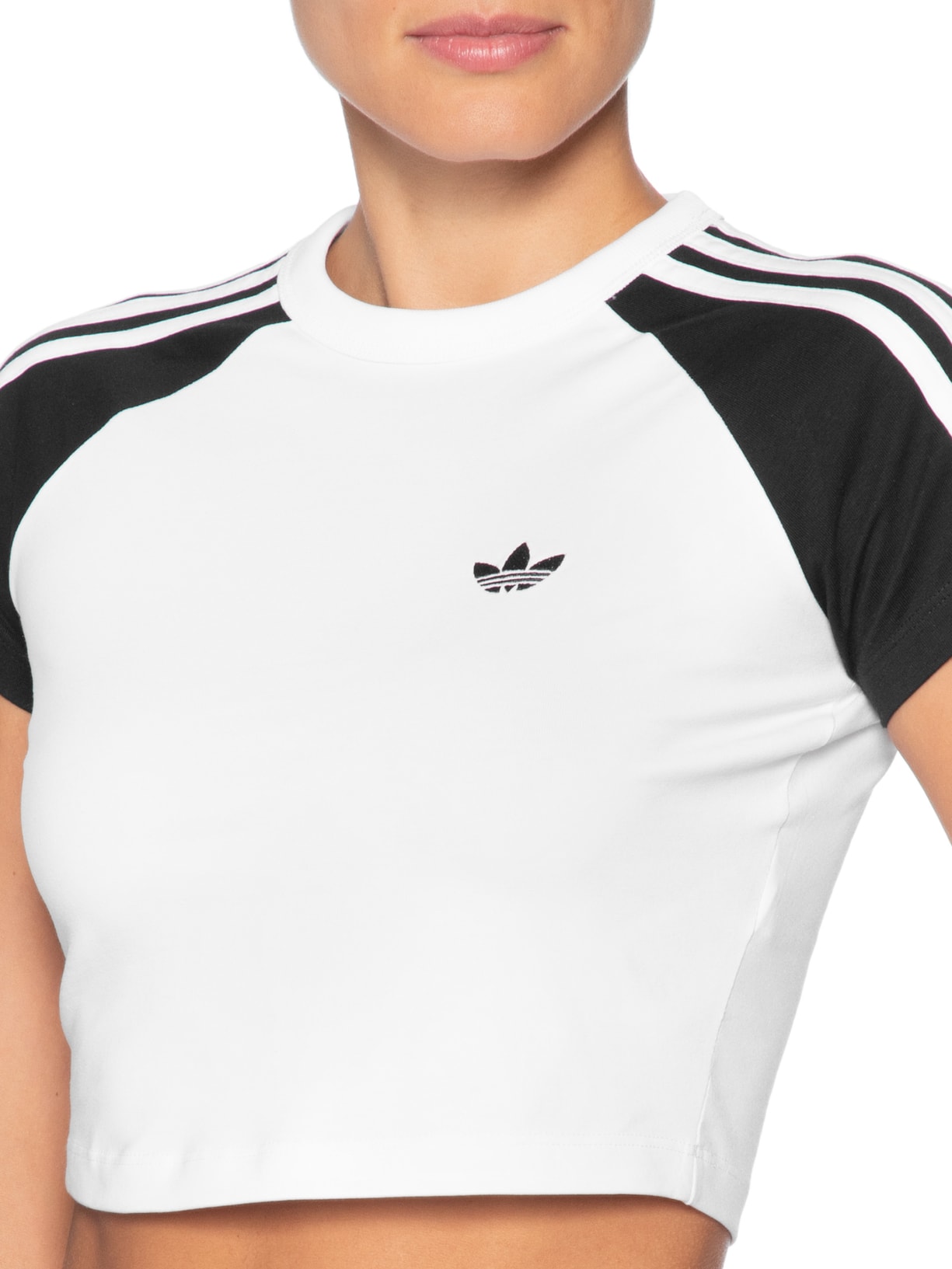 Camiseta Feminina Short Sleeve T Baby Branco Adidas Originals