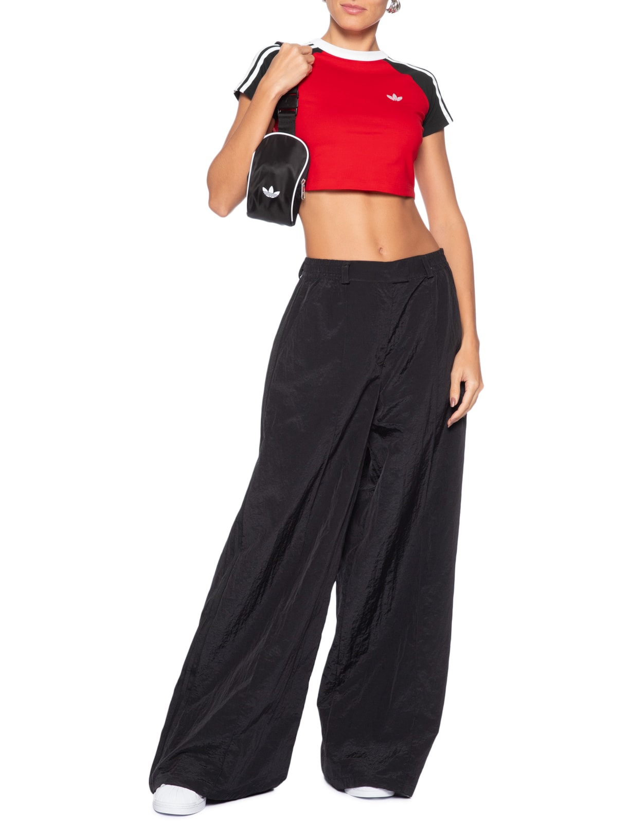 Camiseta Feminina Short Sleeve T Baby Vermelho Adidas Originals