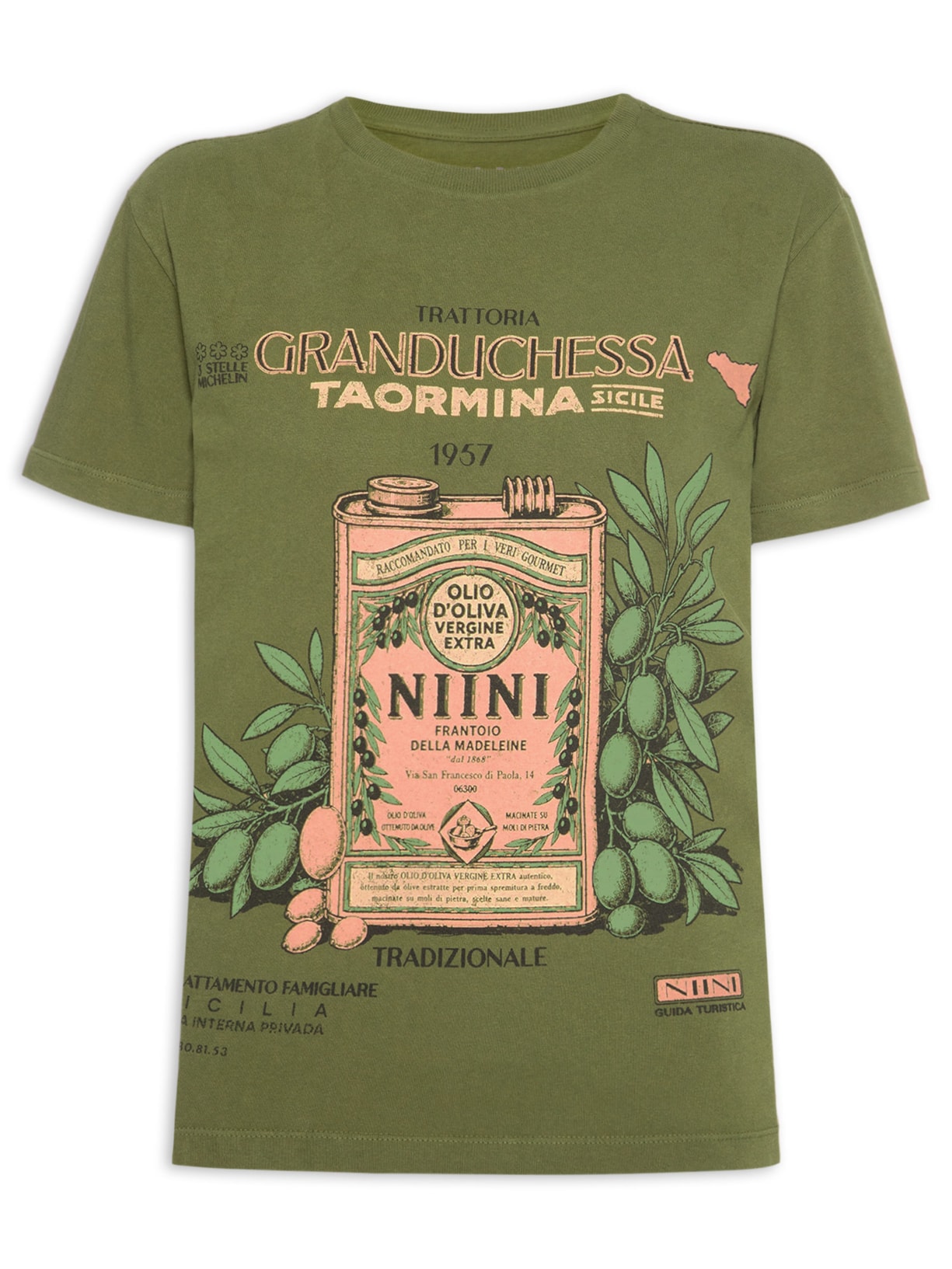 Camiseta Feminina Sicily Olive Verde Niini