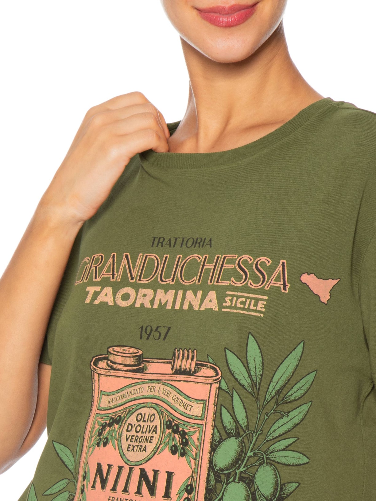 Camiseta Feminina Sicily Olive Verde Niini