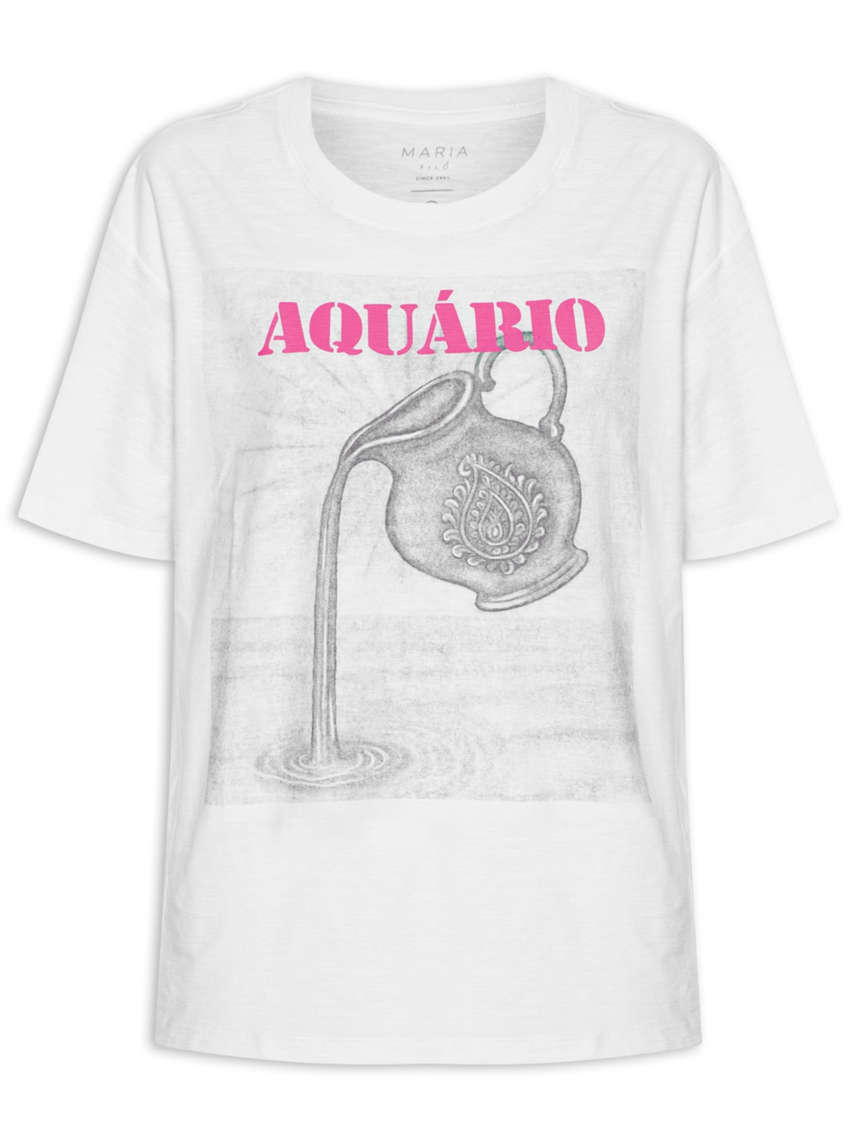 Camiseta Feminina Signo Aquário - Branco