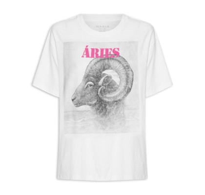 Camiseta Feminina Signo Áries - Branco