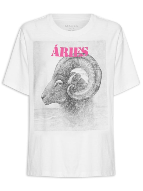 Camiseta Feminina Signo Áries - Branco