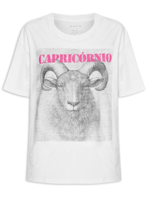 Camiseta Feminina Signo Capricórnio - Branco