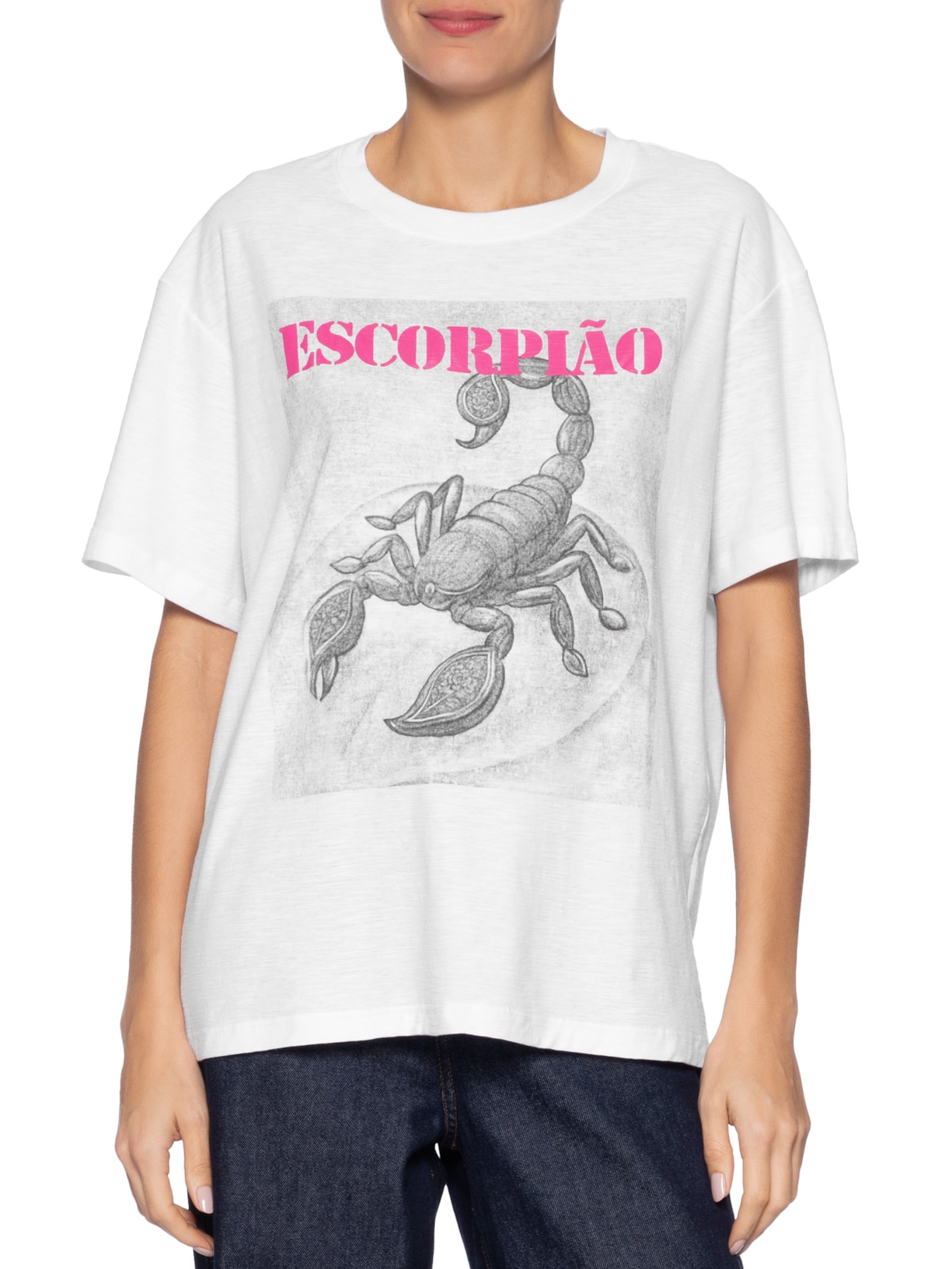 Camiseta Feminina Signo Escorpião Branco Maria Filó