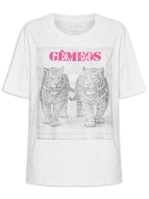 Camiseta Feminina Signo Gemêos - Branco