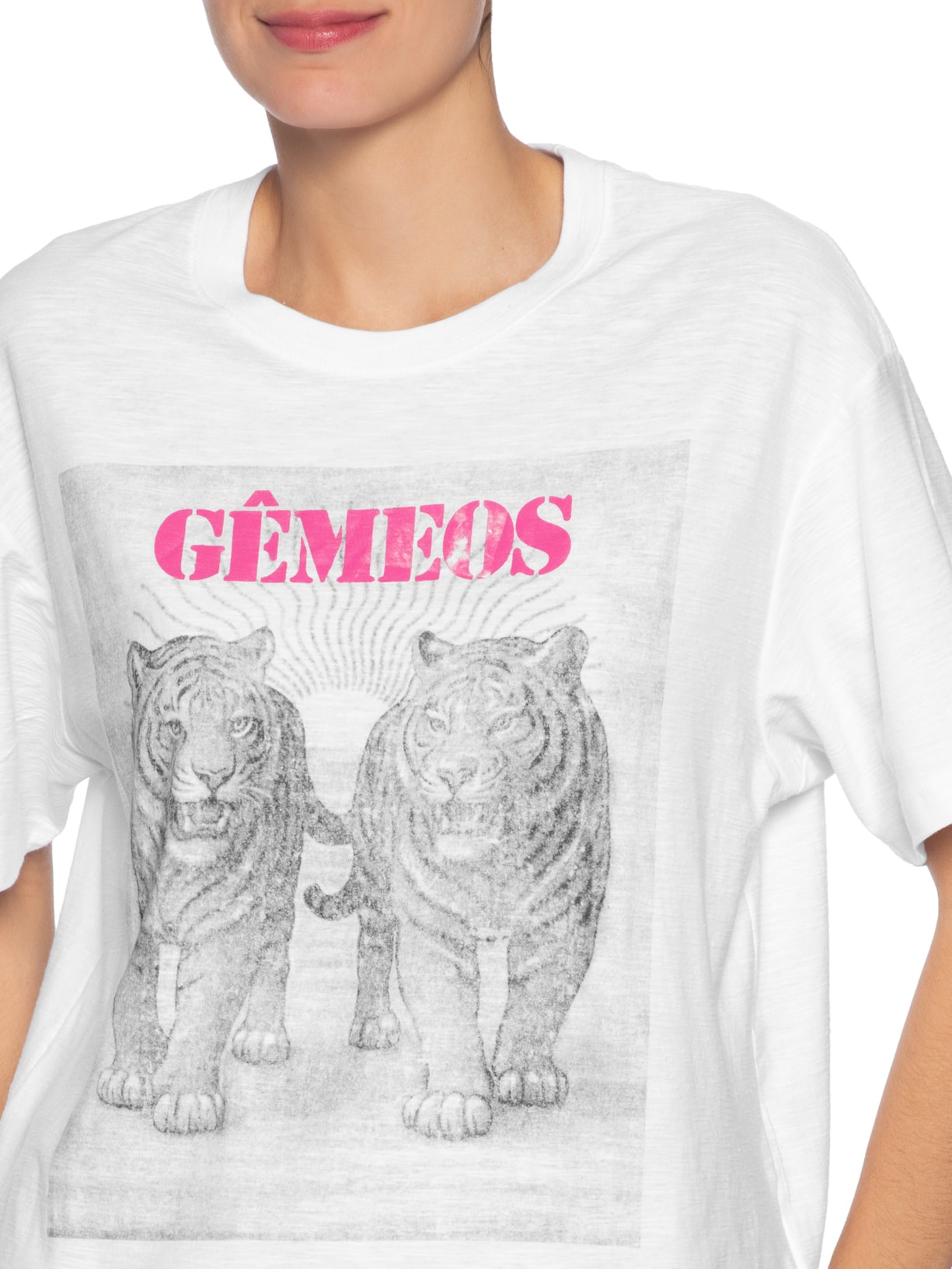 Camiseta Feminina Signo Gemêos Branco Maria Filó