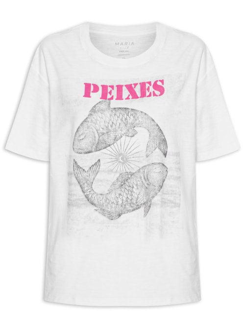 Camiseta Feminina Signo Peixes - Branco