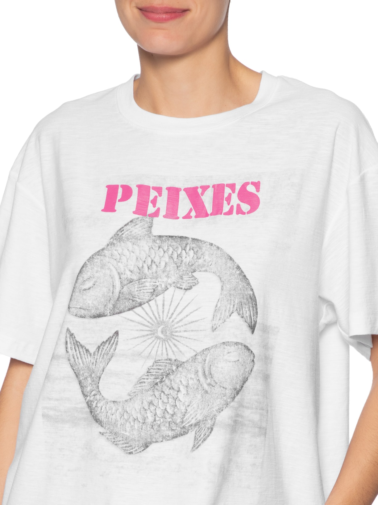 Camiseta Feminina Signo Peixes Branco Maria Filó