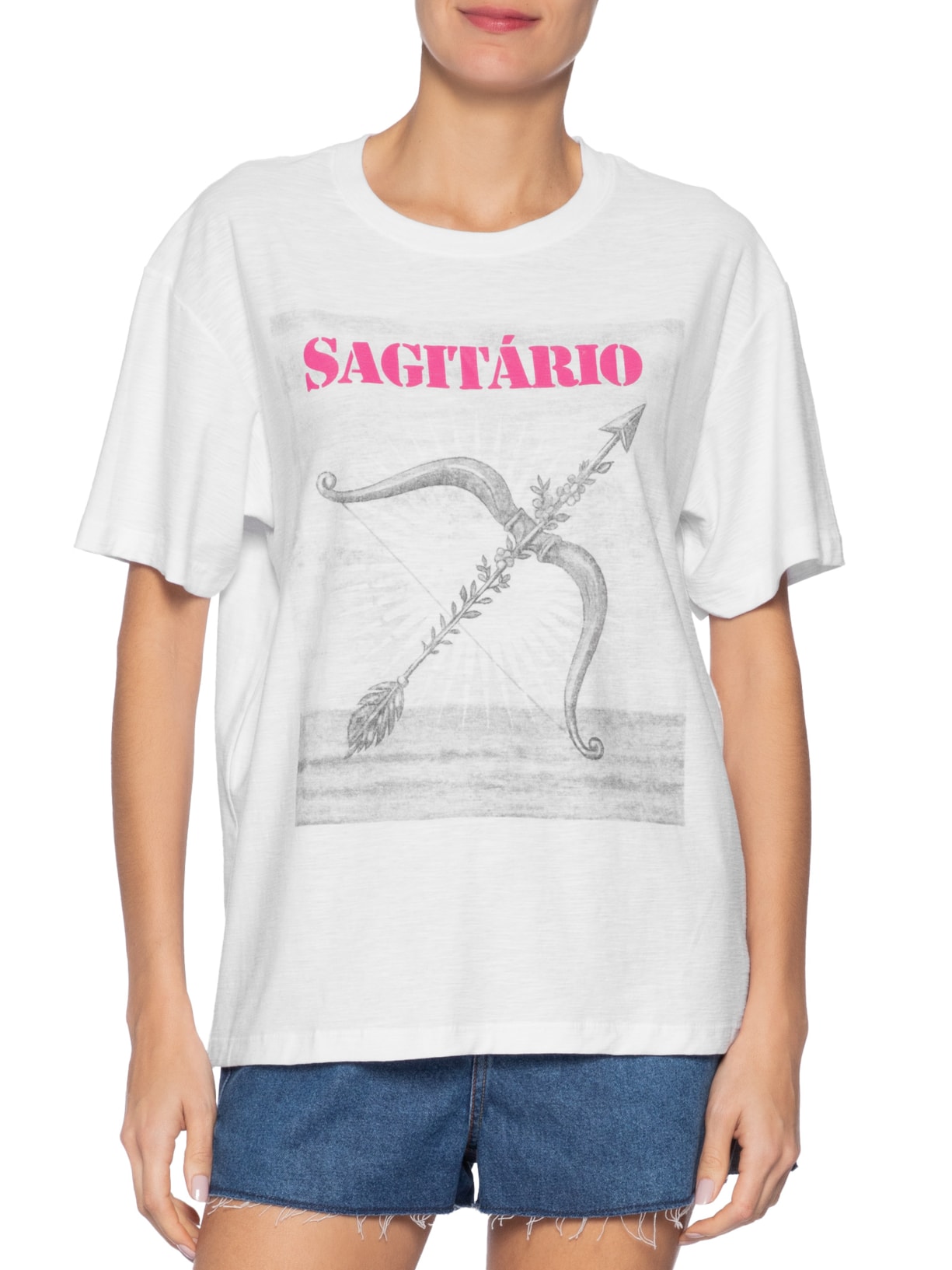 Camiseta Feminina Signo Sagitário Branco Maria Filó