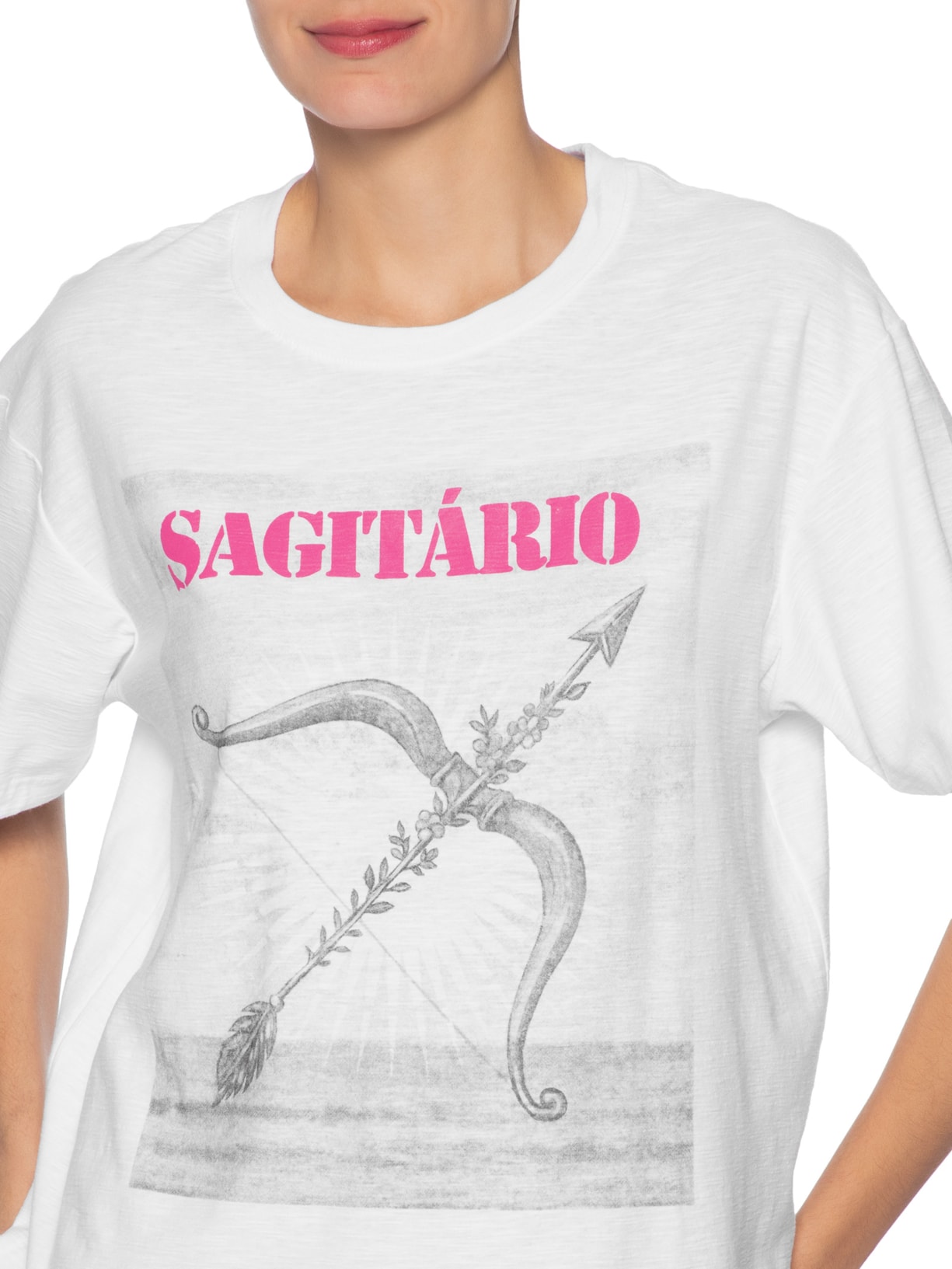 Camiseta Feminina Signo Sagitário Branco Maria Filó