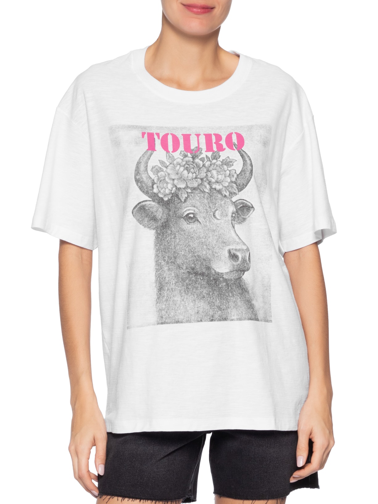 Camiseta Feminina Signo Touro Branco Maria Filó