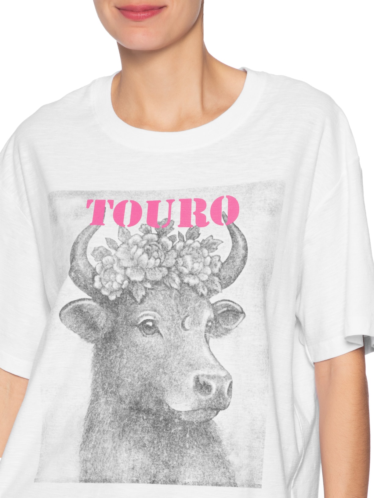 Camiseta Feminina Signo Touro Branco Maria Filó