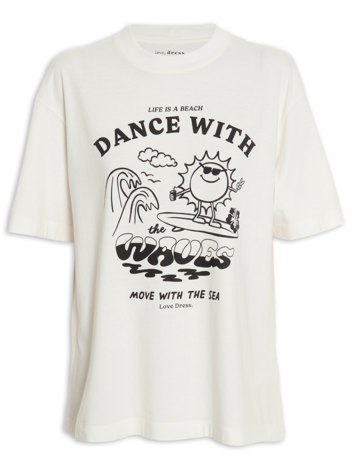 Camiseta Feminina Silk Dance With Waves - Off White