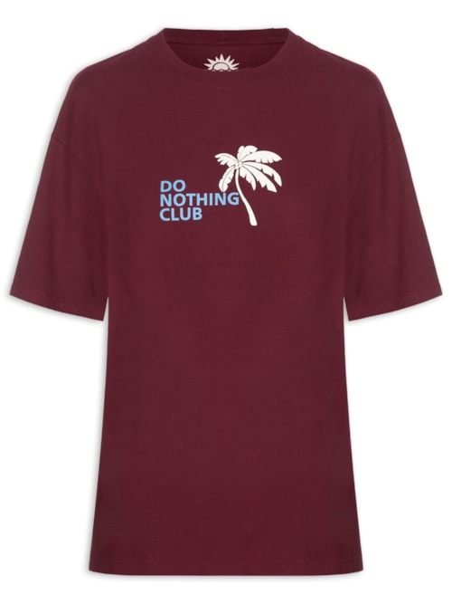 Camiseta Feminina Silk Do Nothing Club - Vermelho