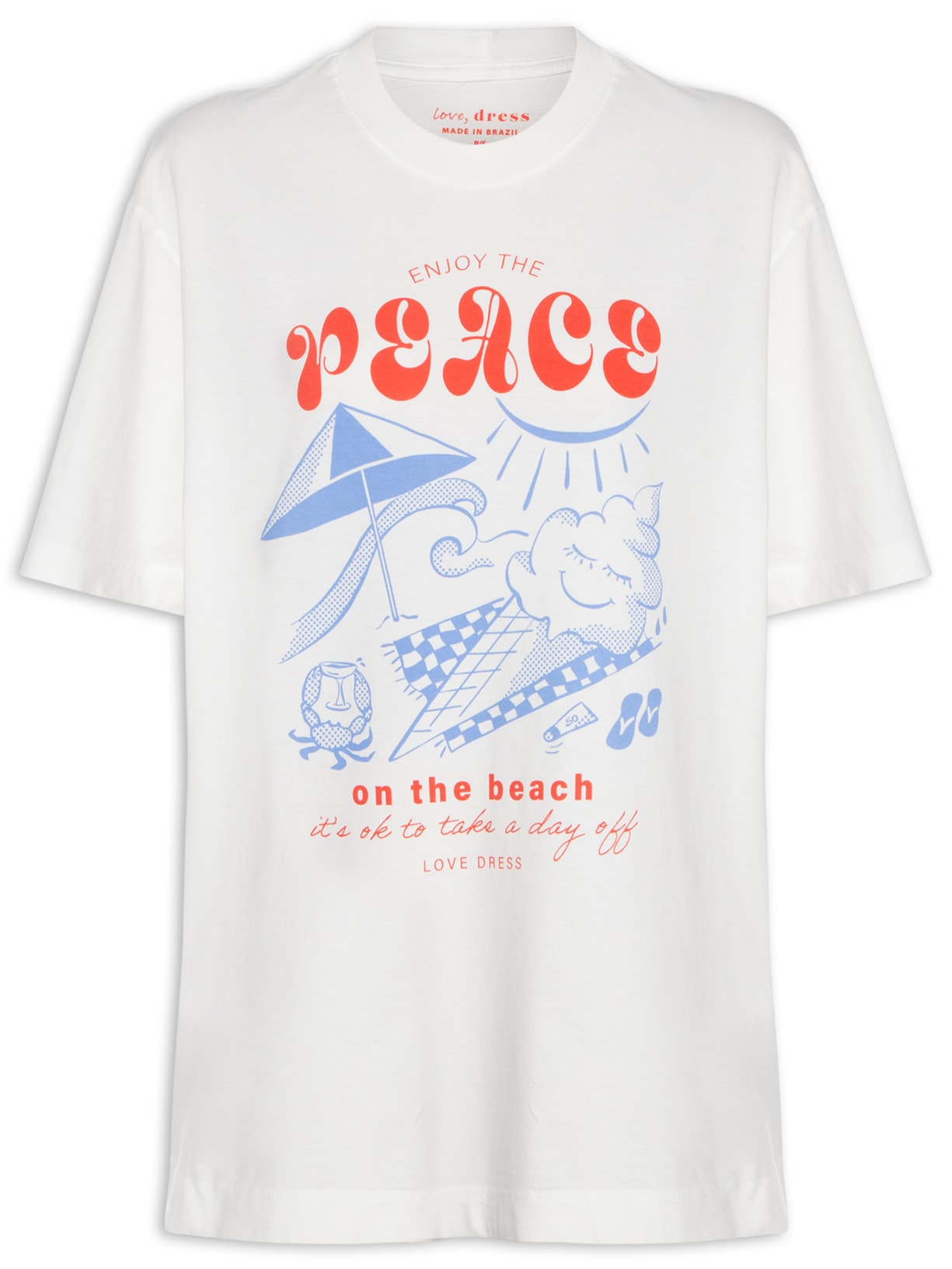 Camiseta Feminina Silk Enjoy The Peace - Branco