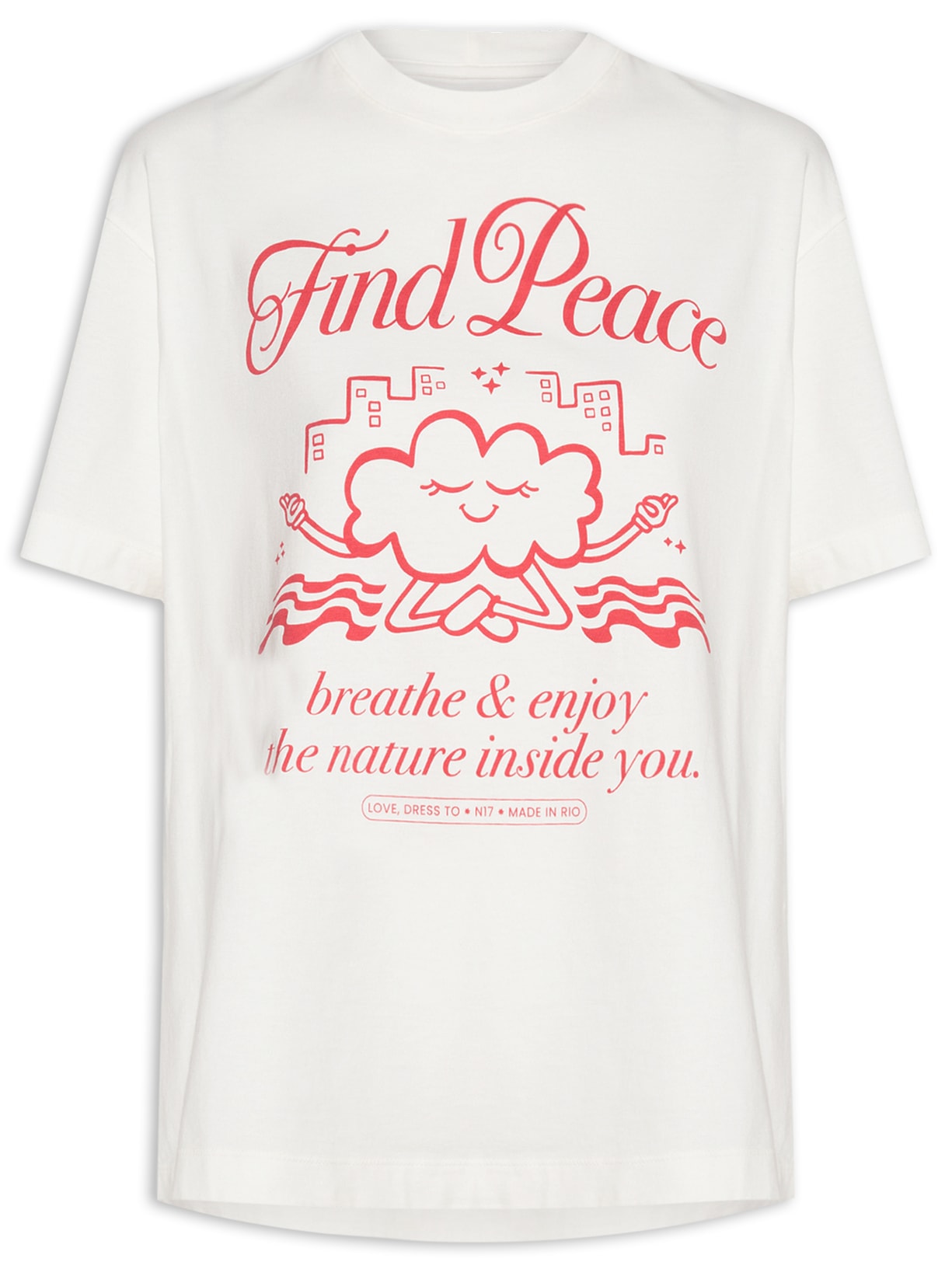 Camiseta Feminina Silk Find Peace - Branco