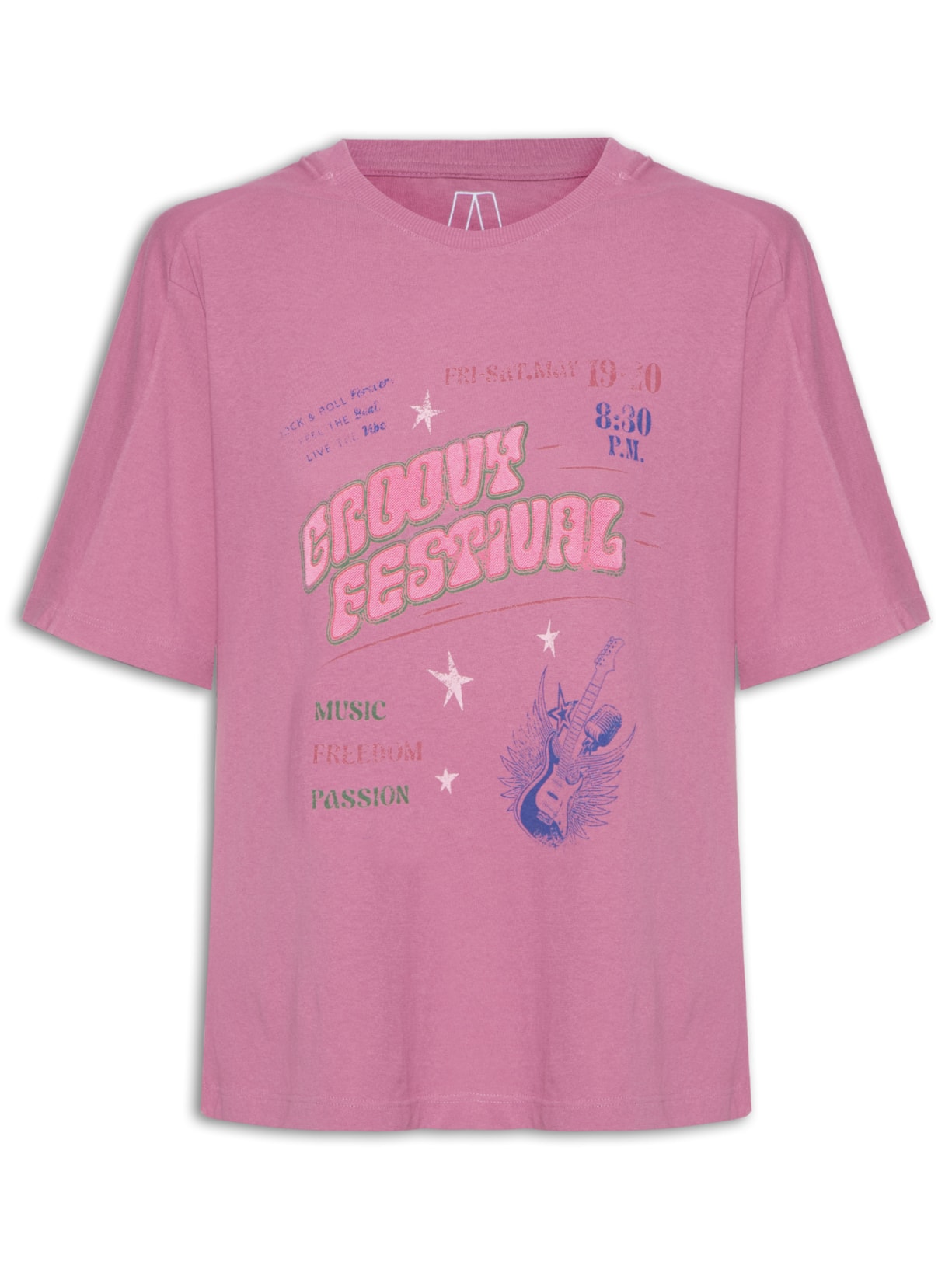 Camiseta Feminina Silk Groovy Festival - Rosa
