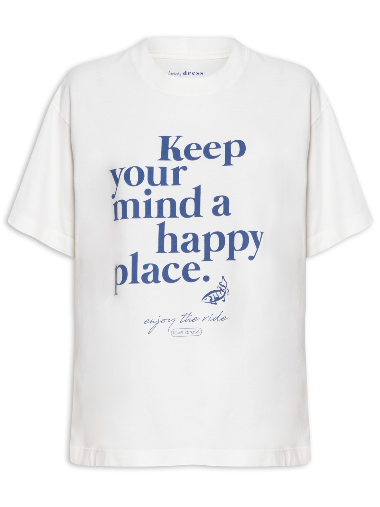 Camiseta Feminina Silk Happy Place - Branco