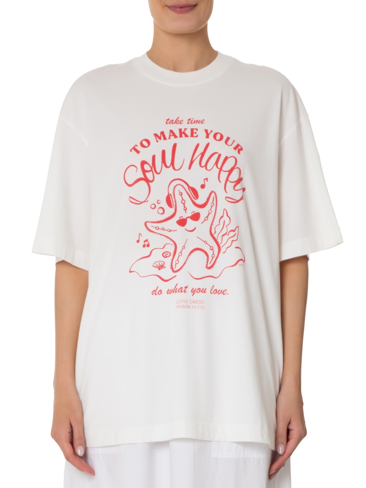 Camiseta Feminina Silk Happy Soul Branco Dress To